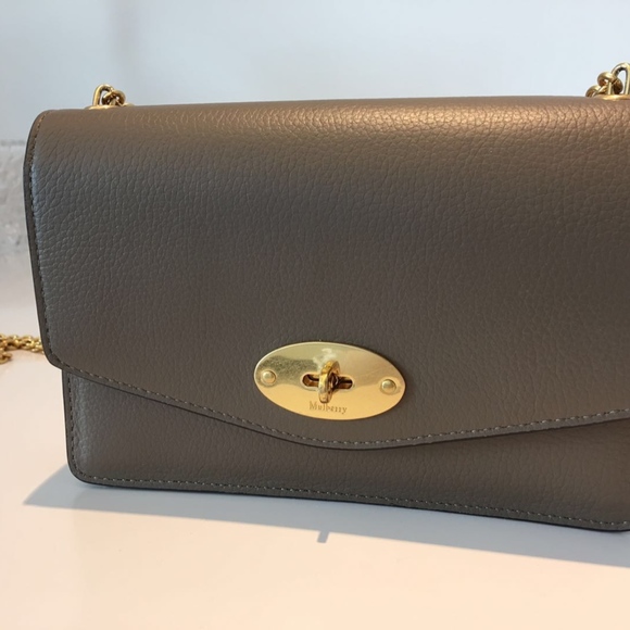 Mulberry Bags Mulberry Small Darley Solid Grey Classic Grain Poshmark